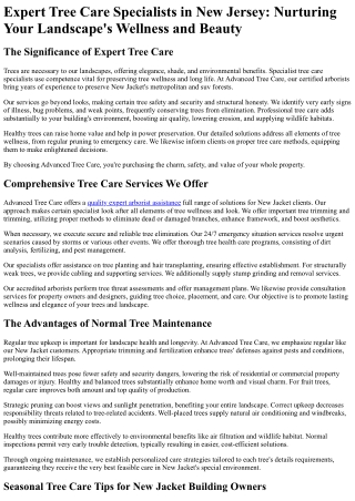 expert tree care specialists in new jersey