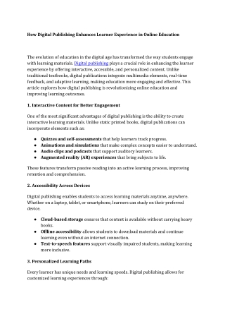 how digital publishing enhances learner