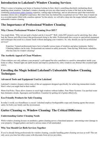 introduction to lakeland s window cleaning
