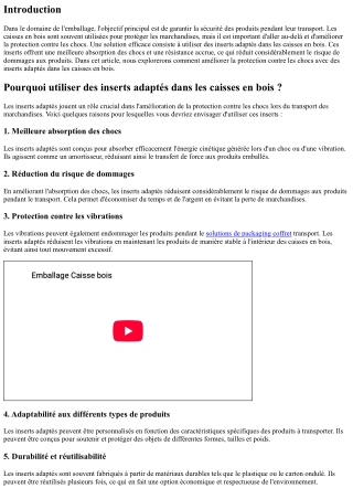 Améliorer la protection contre les chocs avec des inserts adaptés dans les caiss
