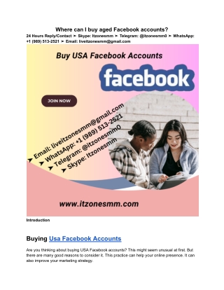 Where can I buy aged Facebook accounts_