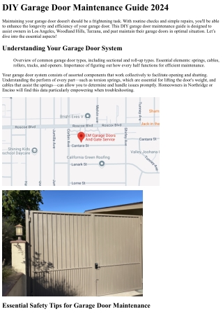 diy garage door maintenance guide 2024