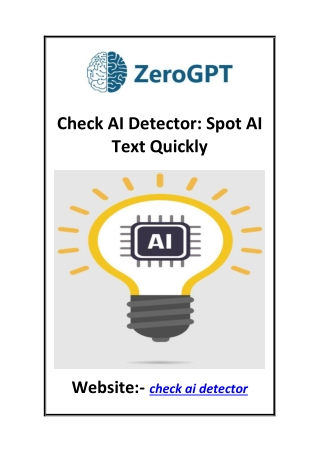 Check AI Detector Spot AI Text Quickly