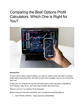 Comparing the Best Options Profit Calculators