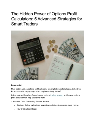 The Hidden Power of Options Profit Calculators