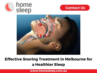 Effective Snoring Treatment in Melbourne for a Healthier Sleep