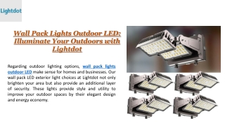 Wall Pack Lights Outdoor LED Illuminate Your Outdoors with Lightdot