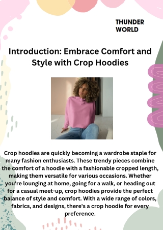 Stylish & Comfortable Crop Hoodie – Perfect for Any Casual Look