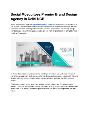 Social Mosquitoes Premier Brand Design Agency in Delhi NCR