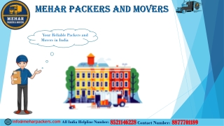 Mehar Packers and Movers – Your Reliable Packers and Movers in India