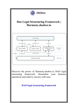 dao legal structuring framework harmony daobox io