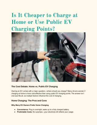 is it cheaper to charge at home or use public