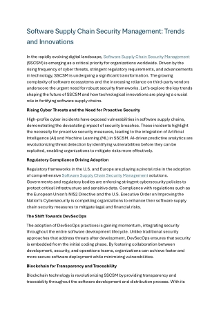 software supply chain security management trends