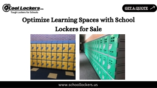 Optimize Learning Spaces with School Lockers for Sale