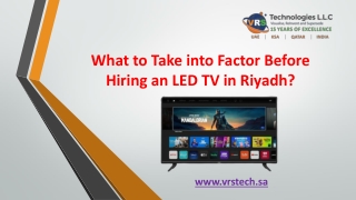 what to take into factor before hiring an led tv in riyadh