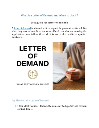 What is a Letter of Demand and When to Use It ?