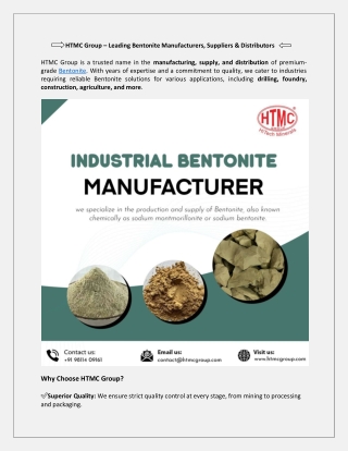 Leading Bentonite Manufacturers