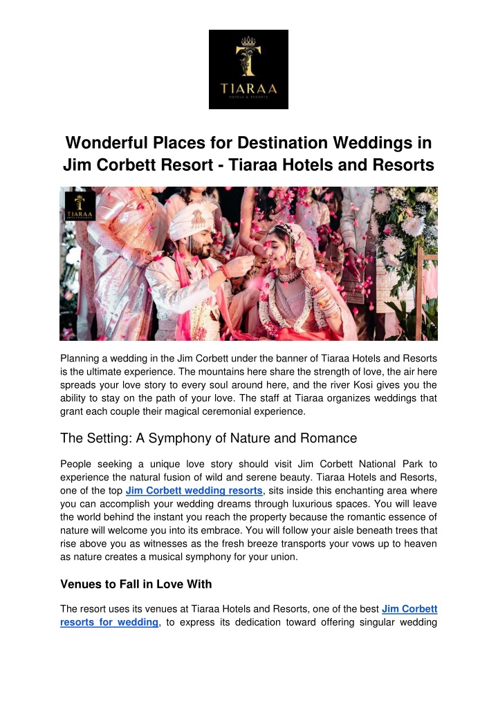 wonderful places for destination weddings