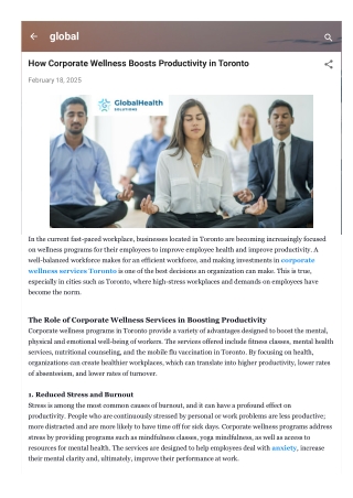 How Corporate Wellness Boosts Productivity in Toronto