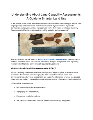 understanding about land capability assessments