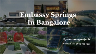 Embassy Springs Devanahalli: Plots, Flats & Apartments Near Airport Road