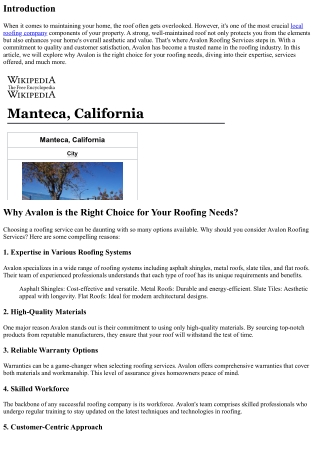 Why Avalon is the Right Choice for Your Roofing Needs