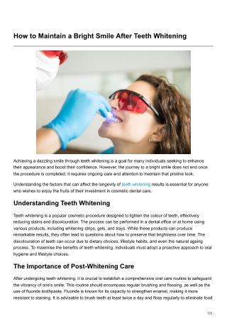 How to Maintain a Bright Smile After Teeth Whitening