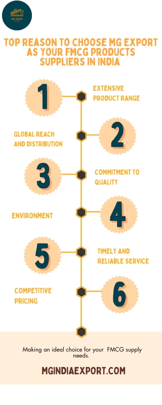 Top reasons to choose MG Export India as FMGC Products Suppliers in India