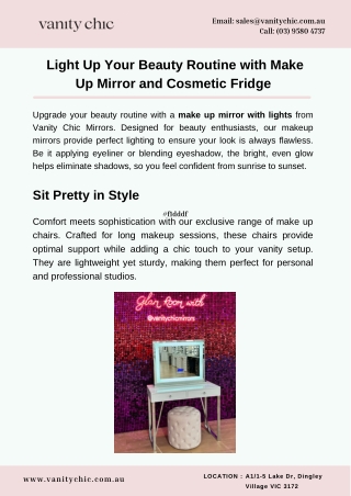 Light Up Your Beauty Routine with Make Up Mirror and Cosmetic Fridge