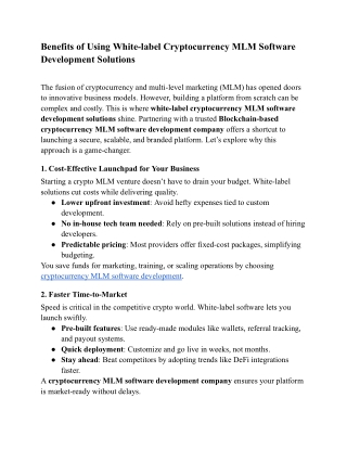 benefits of using white label cryptocurrency