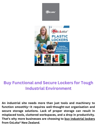 Buy Functional and Secure Lockers for Tough Industrial Environment
