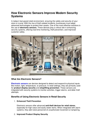How Electronic Sensors Improve Modern Security Systems