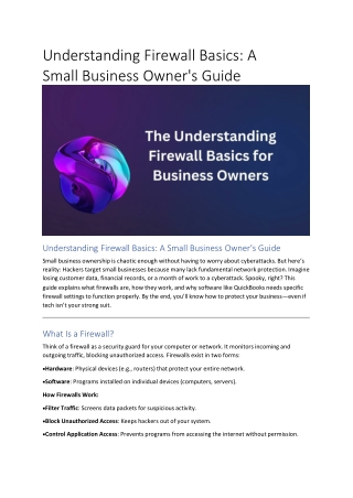 understanding firewall basics a small business