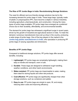 The Rise of PP Jumbo Bags in India_ Revolutionizing Storage Solutions (1)