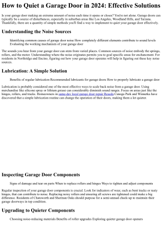 how to quiet a garage door in 2024 effective