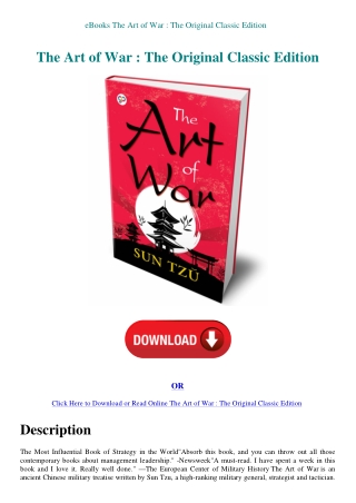 eBooks The Art of War  The Original Classic Edition