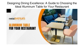 Designing Dining Excellence_ A Guide to Choosing the Ideal Aluminum Table for Your Restaurant