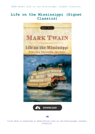 READ Books Life on the Mississippi (Signet Classics)