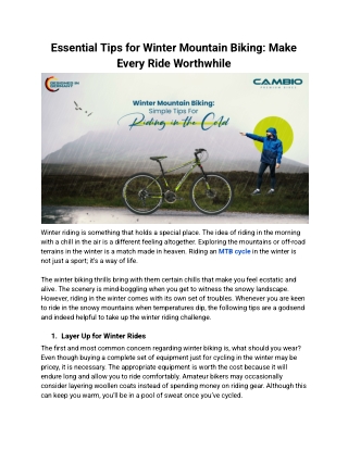 Buy Cambio MTB Bicycles at Best Price in India
