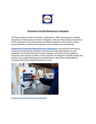Temperature Controller Manufacturer in Bangalore