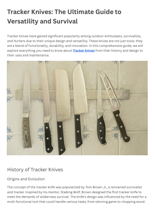 tracker knives the ultimate guide to versatility