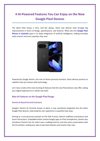 4 AI Powered Features You Can Enjoy on the New Google Pixel Devices