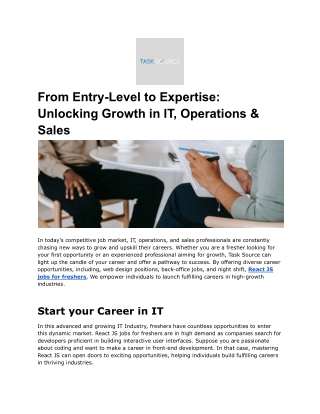 From Entry-Level to Expertise_ Unlocking Growth in IT, Operations & Sales