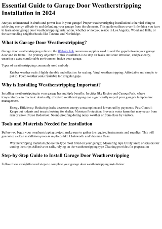 essential guide to garage door weatherstripping