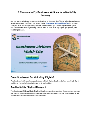 Navigating Southwest Airlines Multi-City Booking Process
