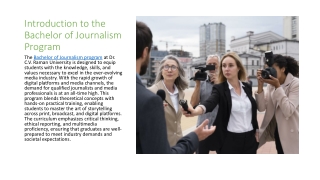 Shaping Future Media Professionals - An Overview of the Bachelor of Journalism Program at Dr. C.V. Raman University