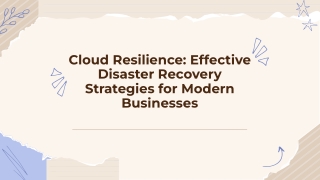 cloud resilience effective disaster recovery