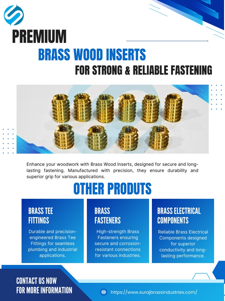 premium brass wood inserts for strong reliable