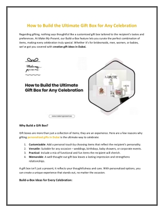 How to Build the Ultimate Gift Box for Any Celebration?