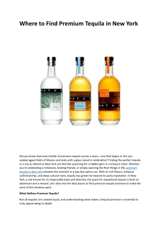 Tequila In New York
